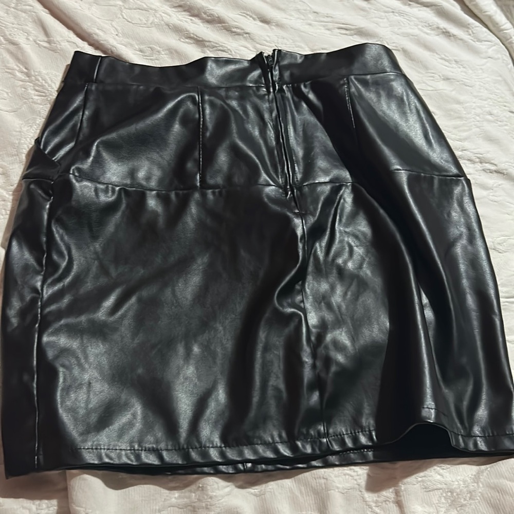 Faux leather skirt